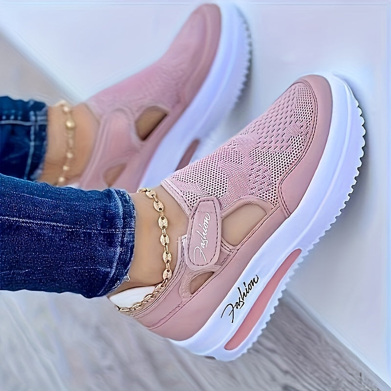 Women's Breathable Knit Low Top Sneakers - Comfortable Plus Size