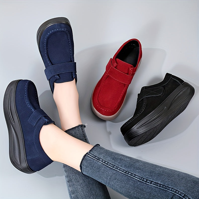 Comfortable Women's Slip-On Loafers with Cushioned Platform Sole