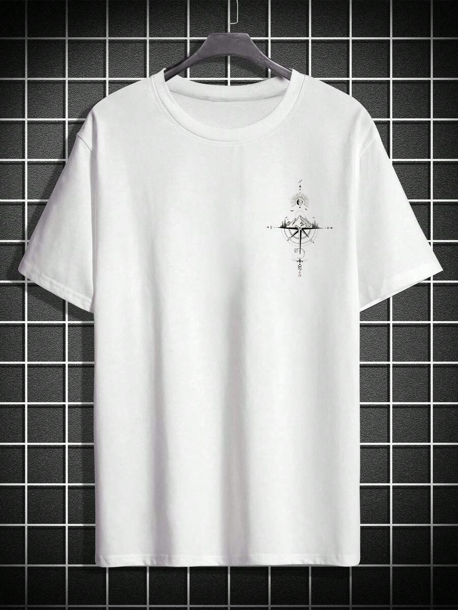 Men's Mountain Graphic Printed Short Sleeve T-Shirt - Perfect Boyfriend Gift