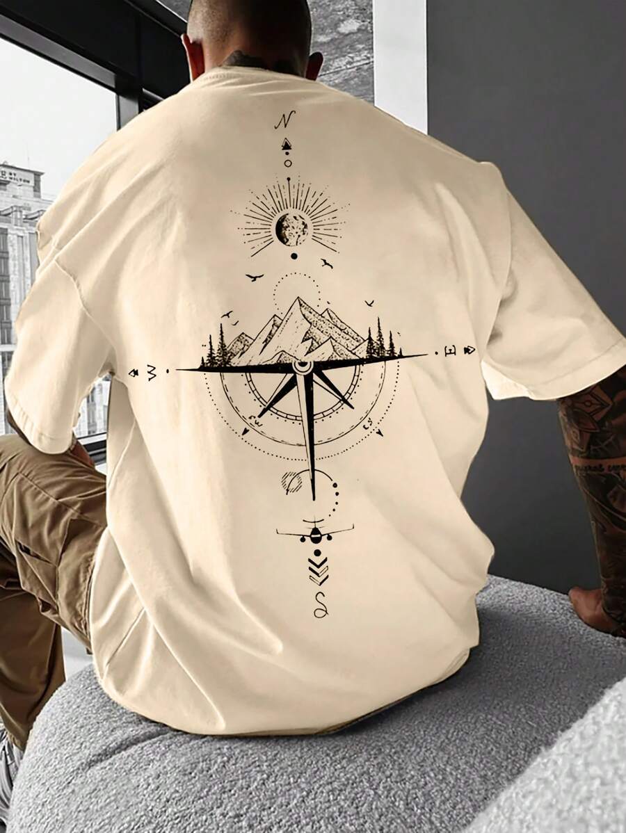 Men's Mountain Graphic Printed Short Sleeve T-Shirt - Perfect Boyfriend Gift