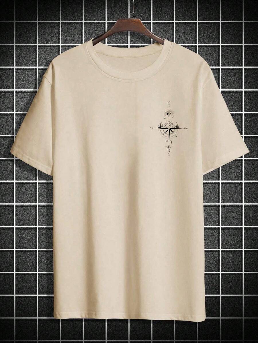 Men's Mountain Graphic Printed Short Sleeve T-Shirt - Perfect Boyfriend Gift