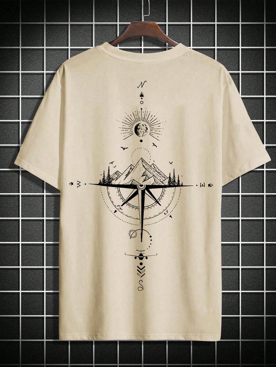 Men's Mountain Graphic Printed Short Sleeve T-Shirt - Perfect Boyfriend Gift