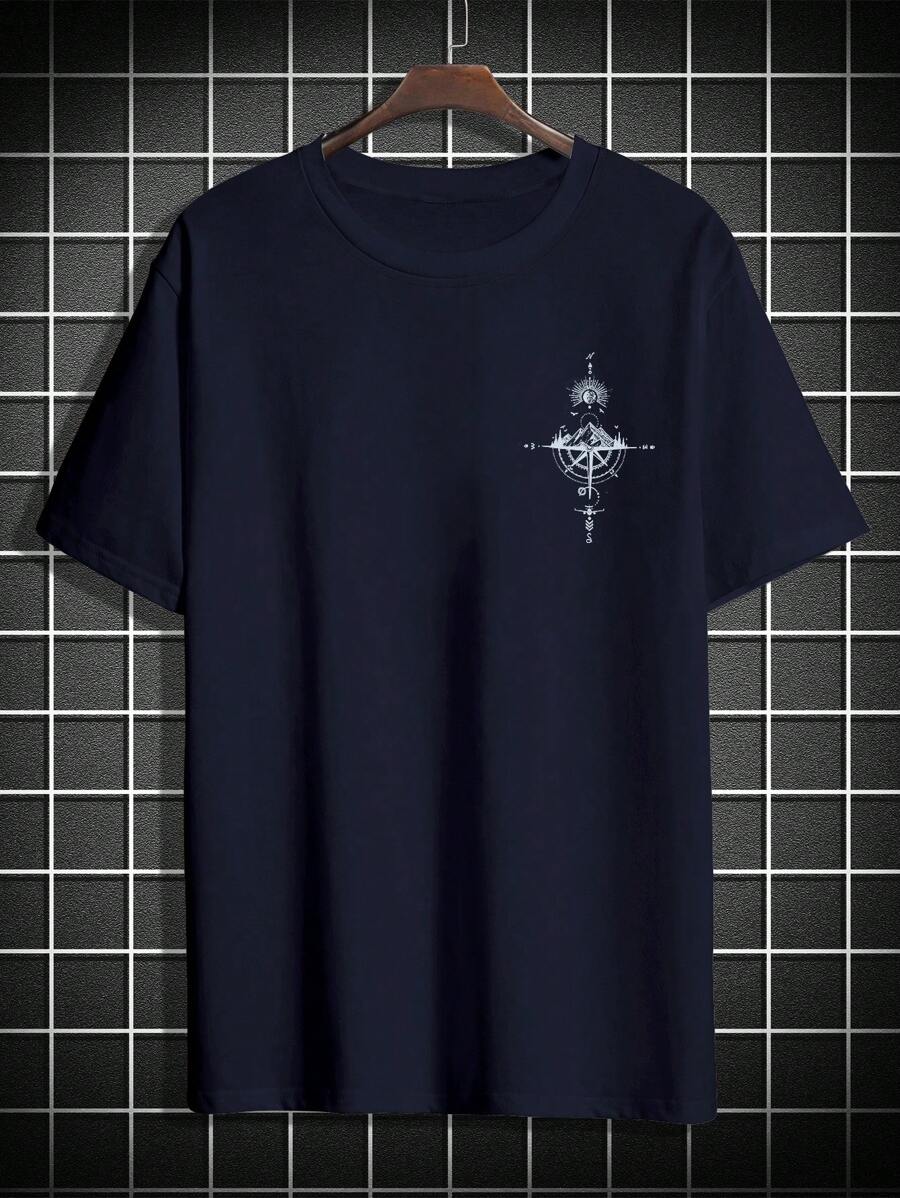 Men's Mountain Graphic Printed Short Sleeve T-Shirt - Perfect Boyfriend Gift
