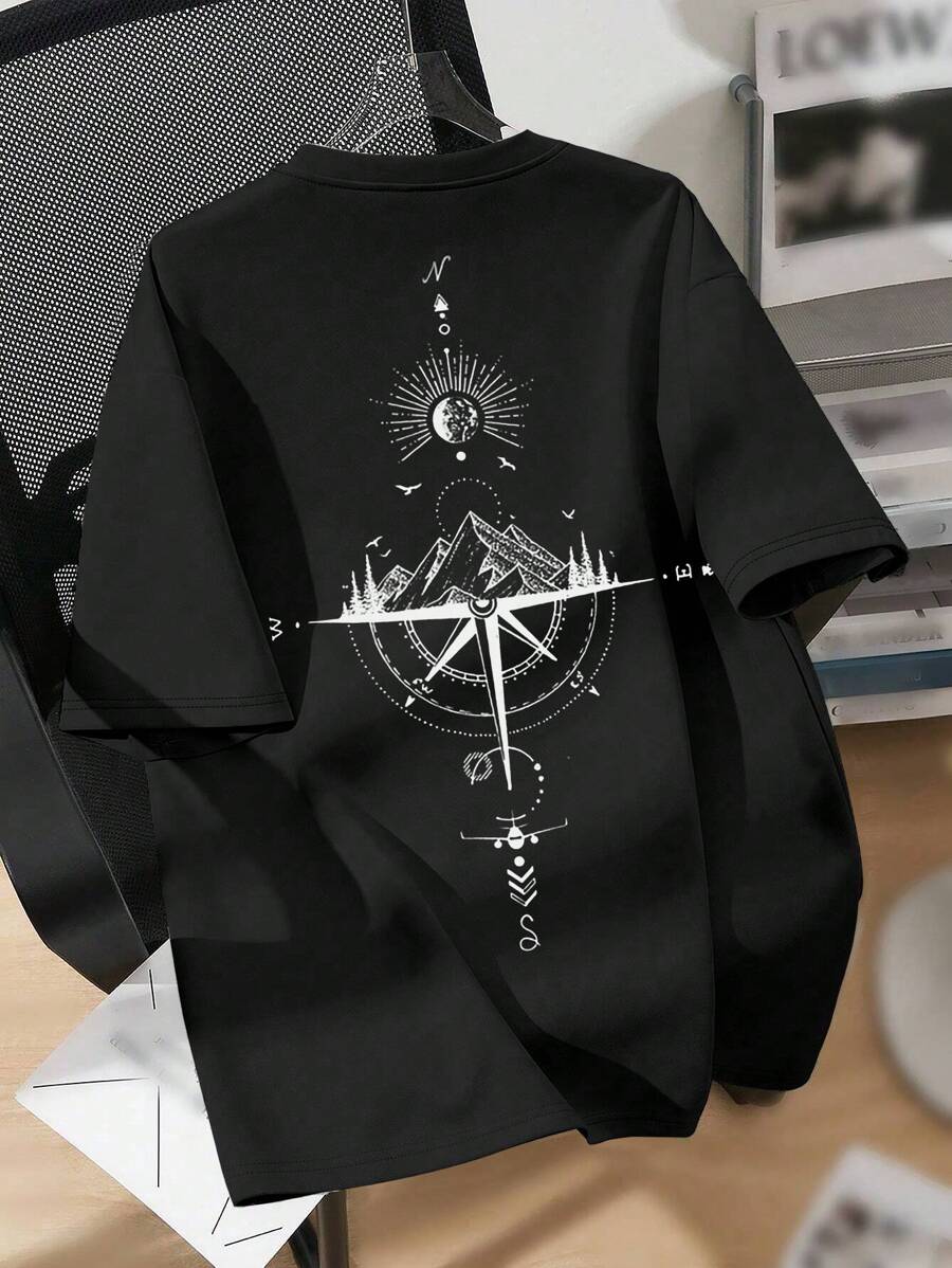 Men's Mountain Graphic Printed Short Sleeve T-Shirt - Perfect Boyfriend Gift