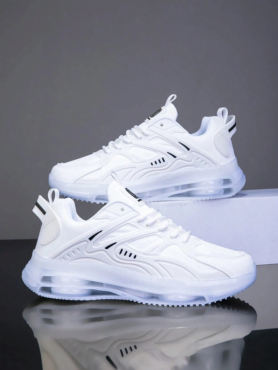 Men's Air Cushion Lace-Up Sports Shoes - Shock Absorbing & Breathable for Running and Training