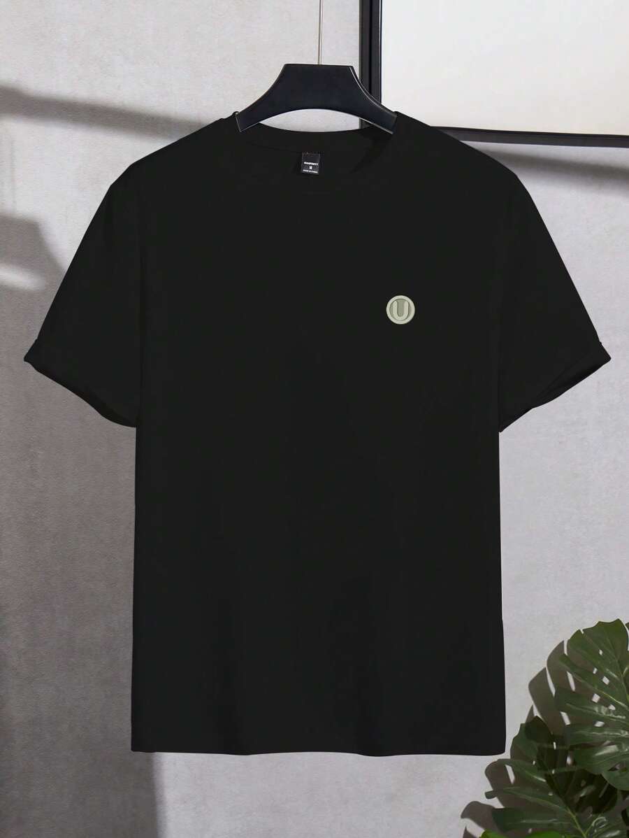 Men's Solid Color Slim Fit Crew Neck Short Sleeve T-Shirt