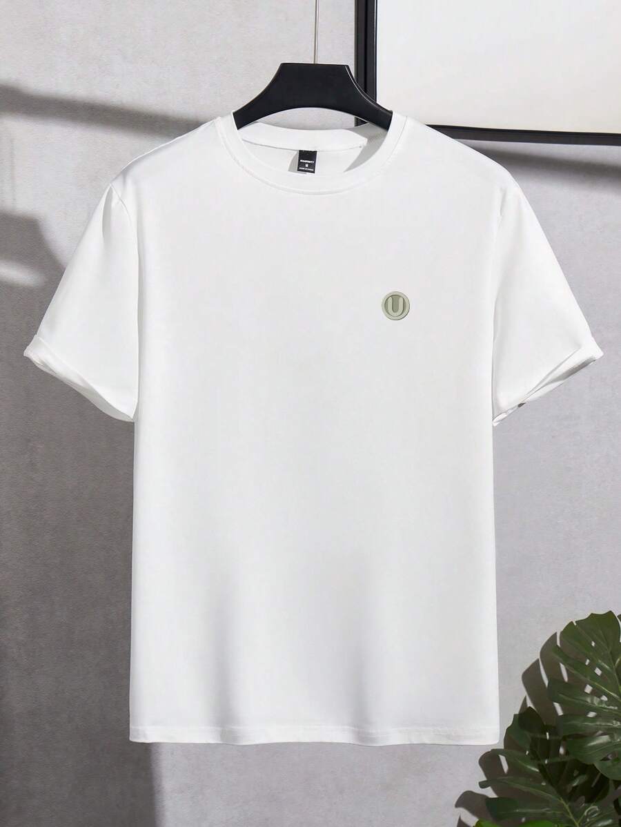 Men's Solid Color Slim Fit Crew Neck Short Sleeve T-Shirt