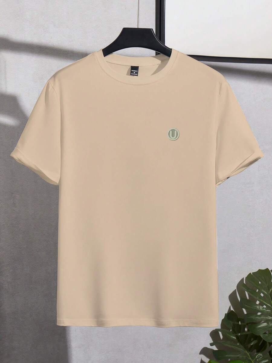 Men's Solid Color Slim Fit Crew Neck Short Sleeve T-Shirt