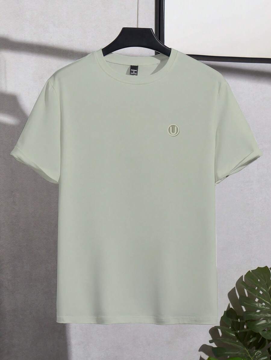 Men's Solid Color Slim Fit Crew Neck Short Sleeve T-Shirt