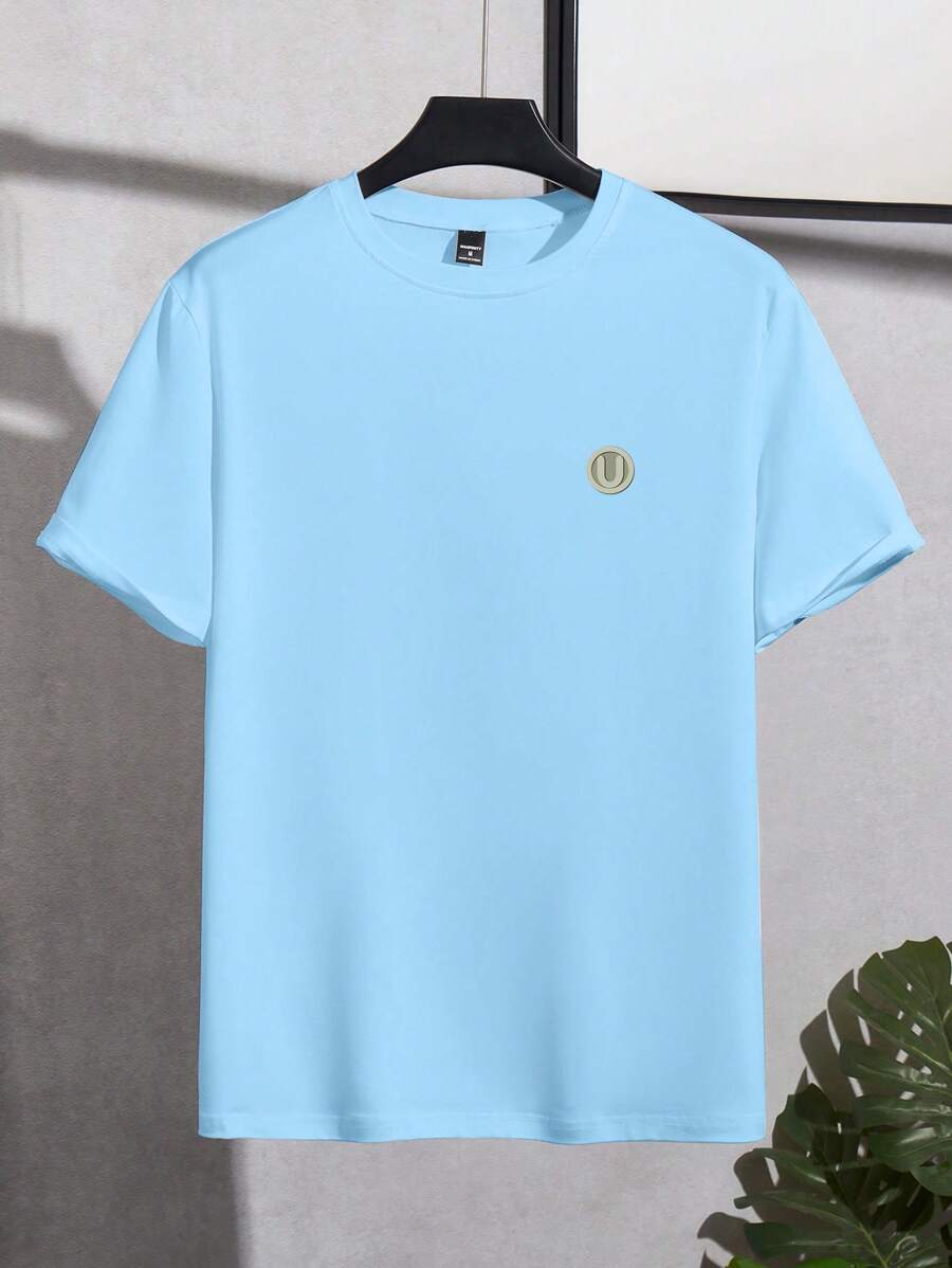 Men's Solid Color Slim Fit Crew Neck Short Sleeve T-Shirt