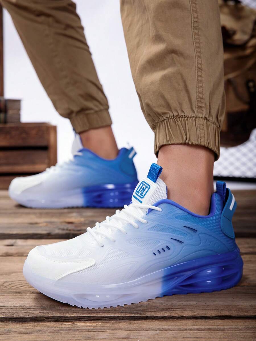 Men's Air Cushion Lace-Up Sports Shoes - Shock Absorbing & Breathable for Running and Training
