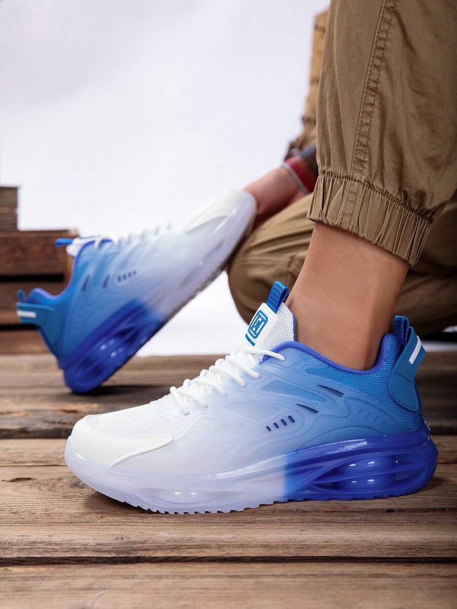 Men's Air Cushion Lace-Up Sports Shoes - Shock Absorbing & Breathable for Running and Training