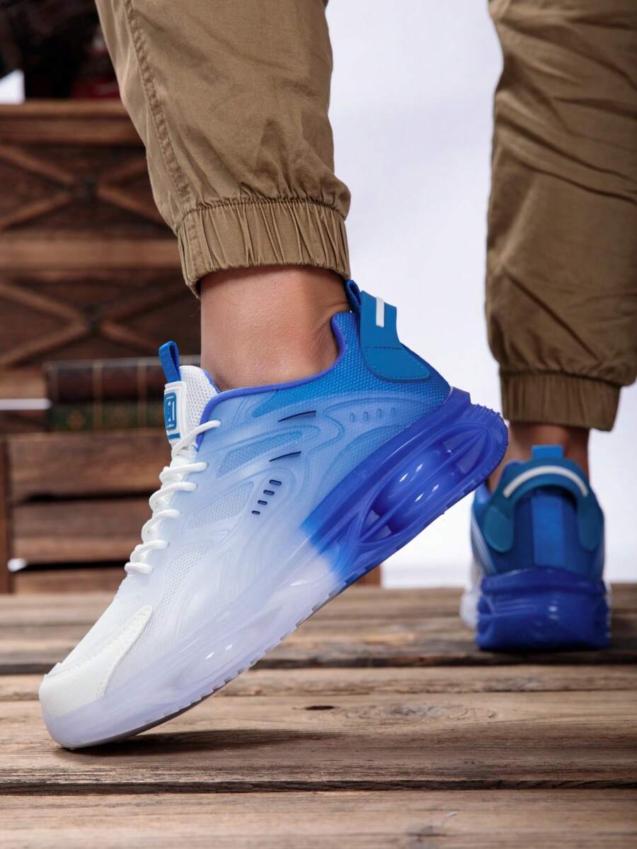 Men's Air Cushion Lace-Up Sports Shoes - Shock Absorbing & Breathable for Running and Training