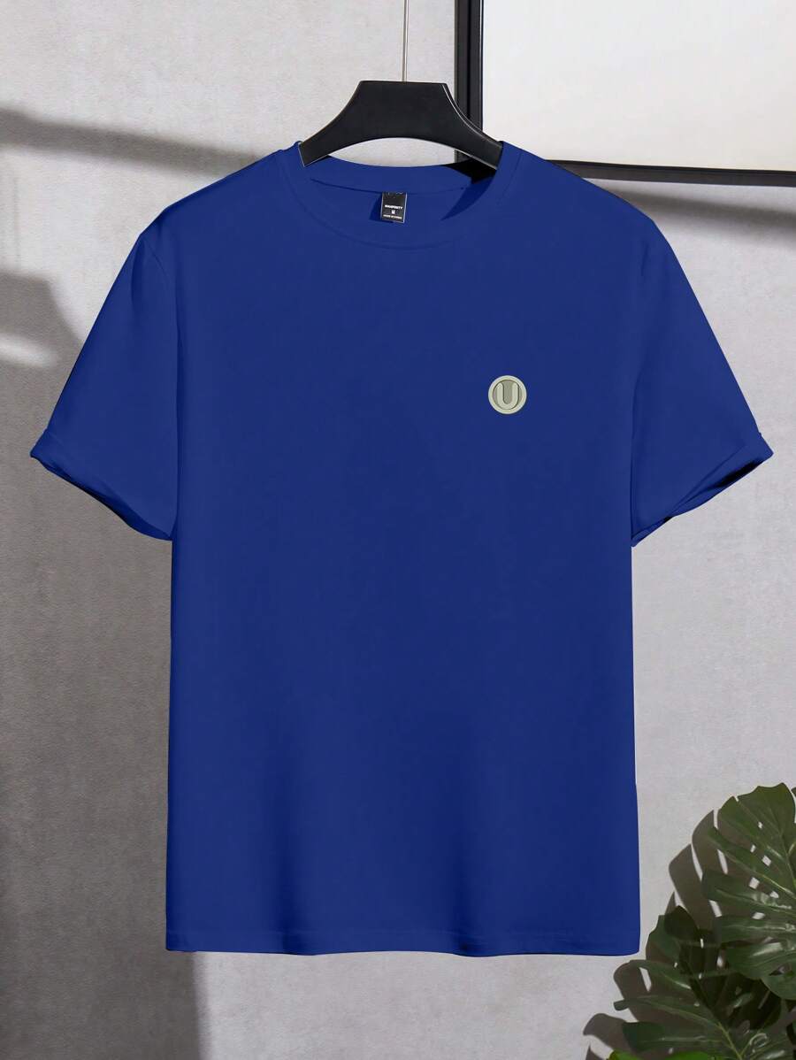 Men's Solid Color Slim Fit Crew Neck Short Sleeve T-Shirt