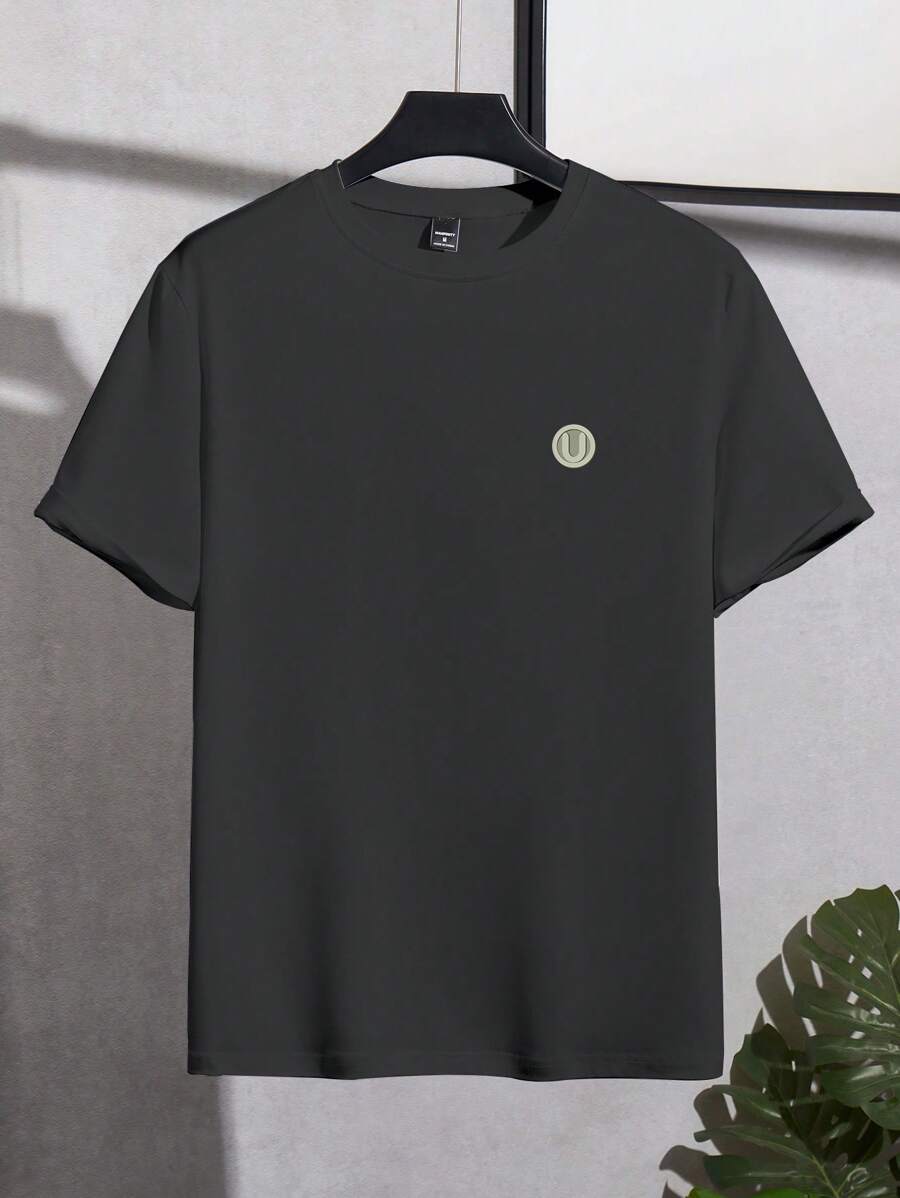Men's Solid Color Slim Fit Crew Neck Short Sleeve T-Shirt