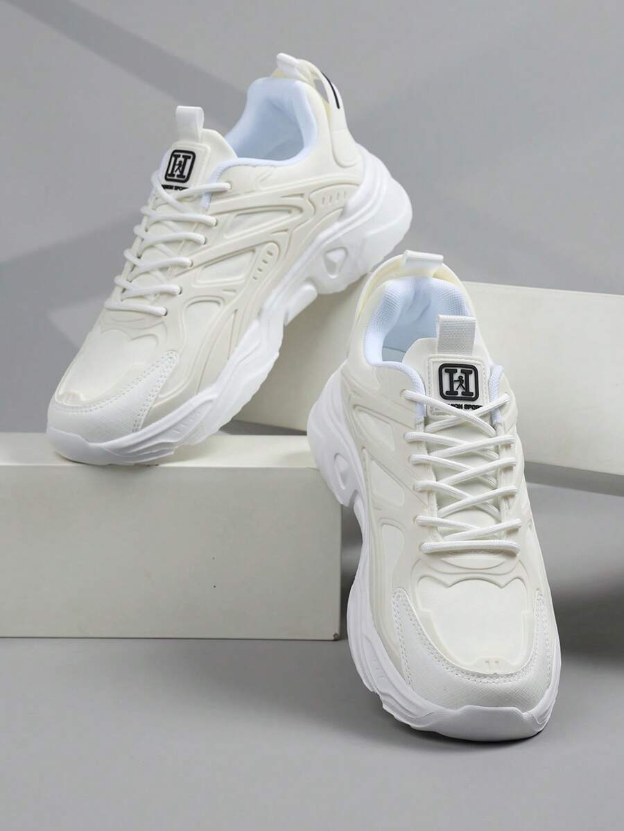 Men's Stylish Lace-Up Sneakers - Black Casual Sports Shoes