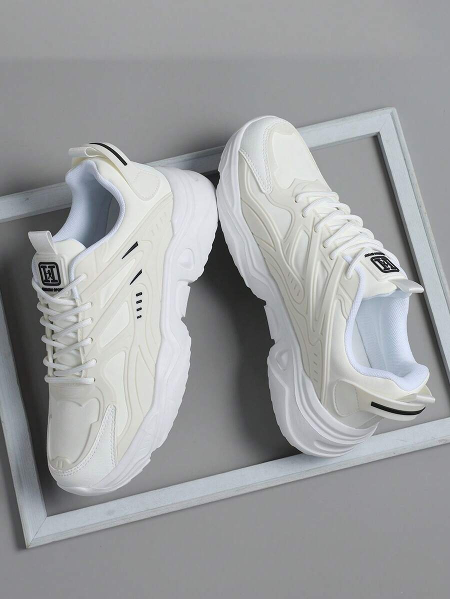 Men's Stylish Lace-Up Sneakers - Black Casual Sports Shoes