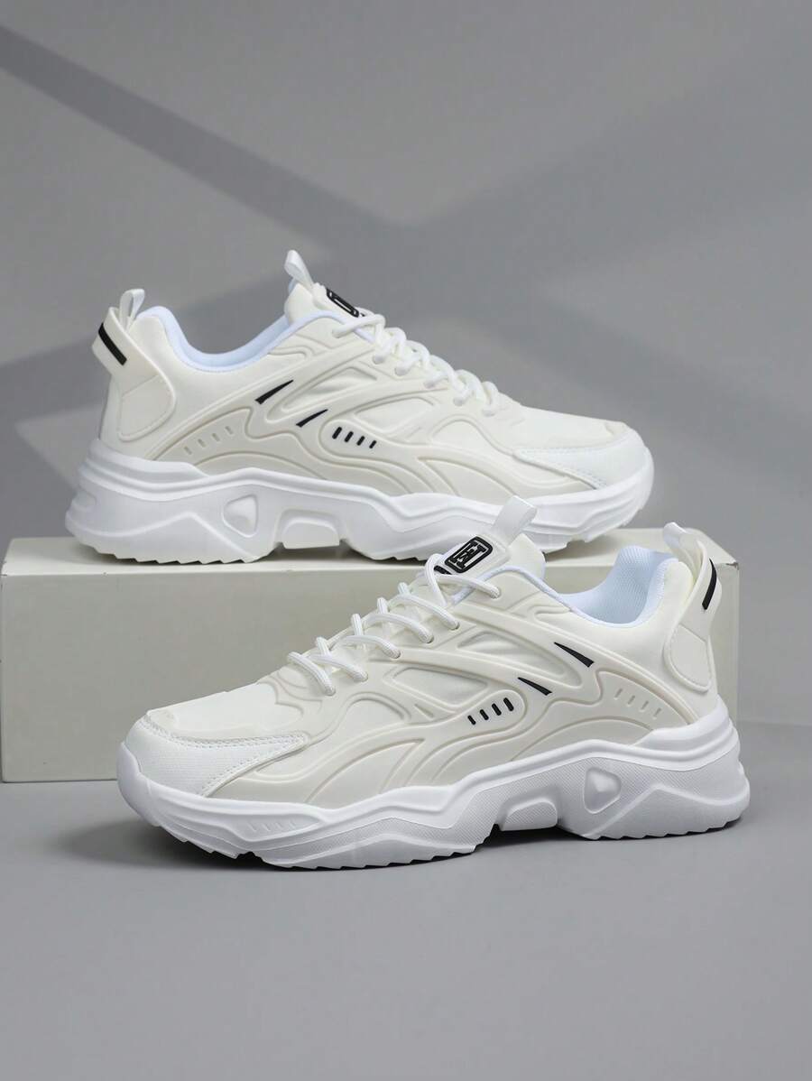 Men's Stylish Lace-Up Sneakers - Black Casual Sports Shoes