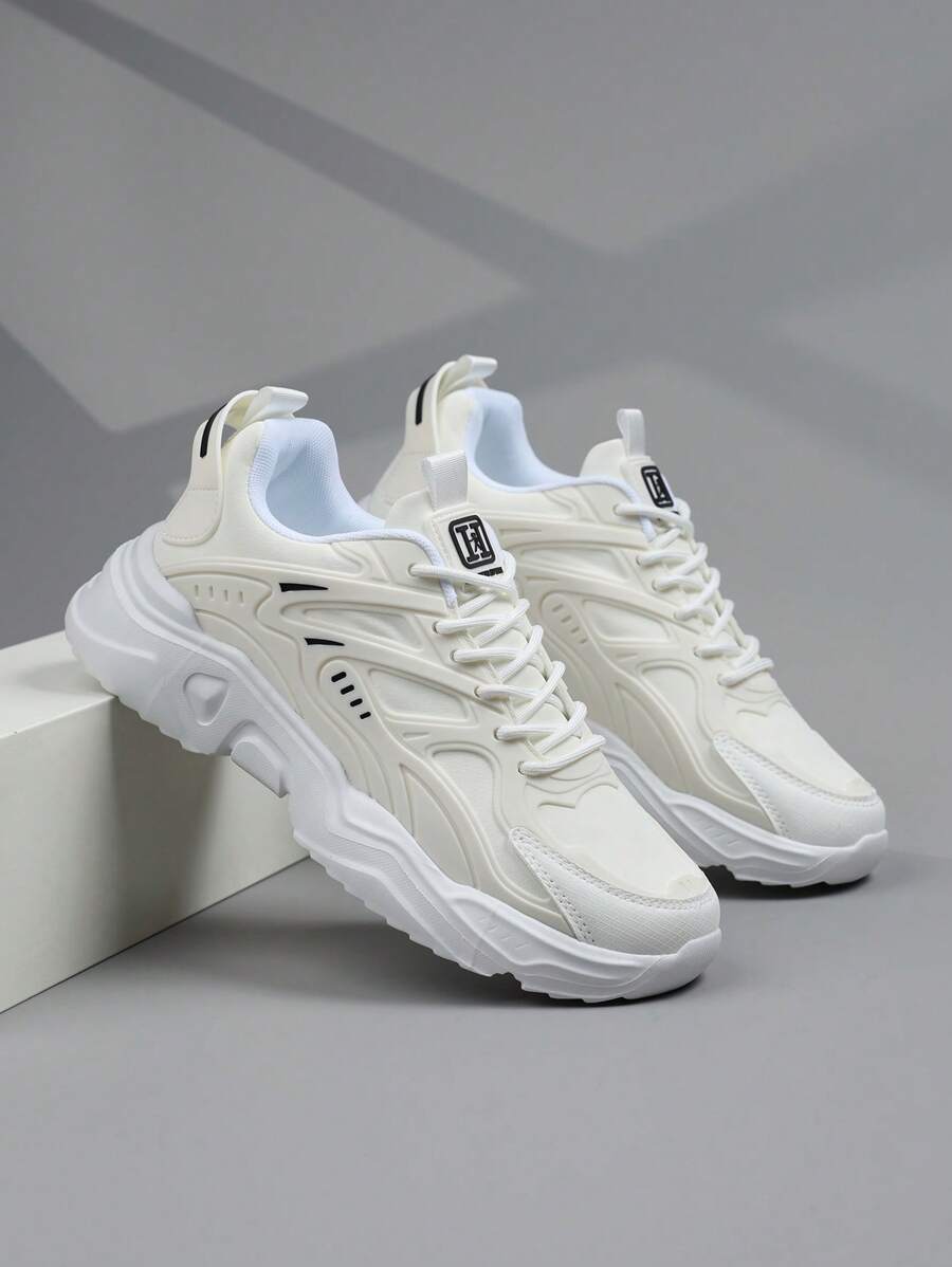 Men's Stylish Lace-Up Sneakers - Black Casual Sports Shoes