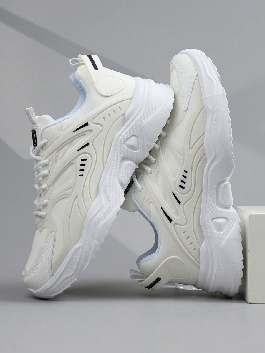 Men's Stylish Lace-Up Sneakers - Black Casual Sports Shoes