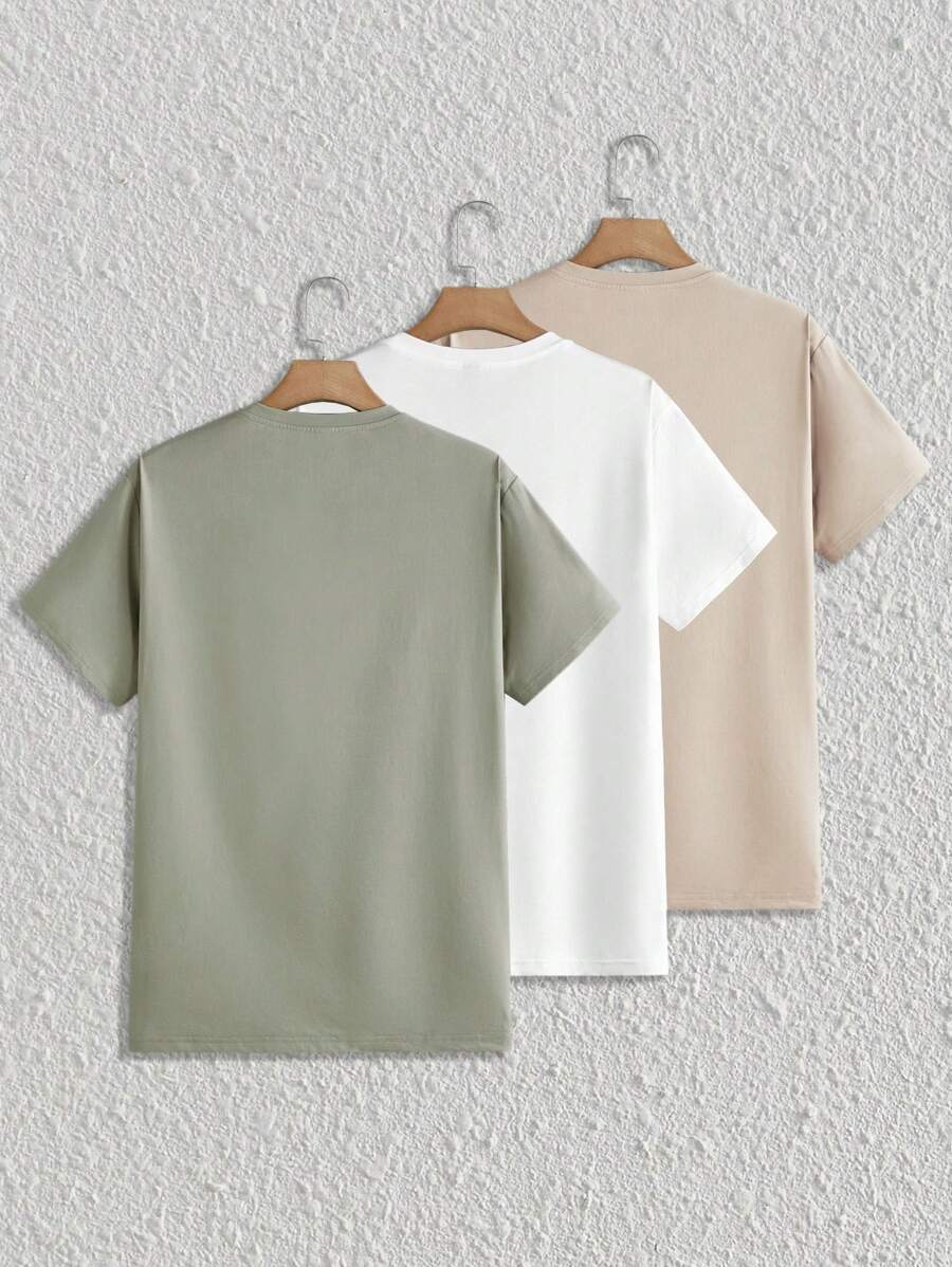 3-Pack Men's Solid Casual Short Sleeve T-Shirts - Perfect Gift for Work