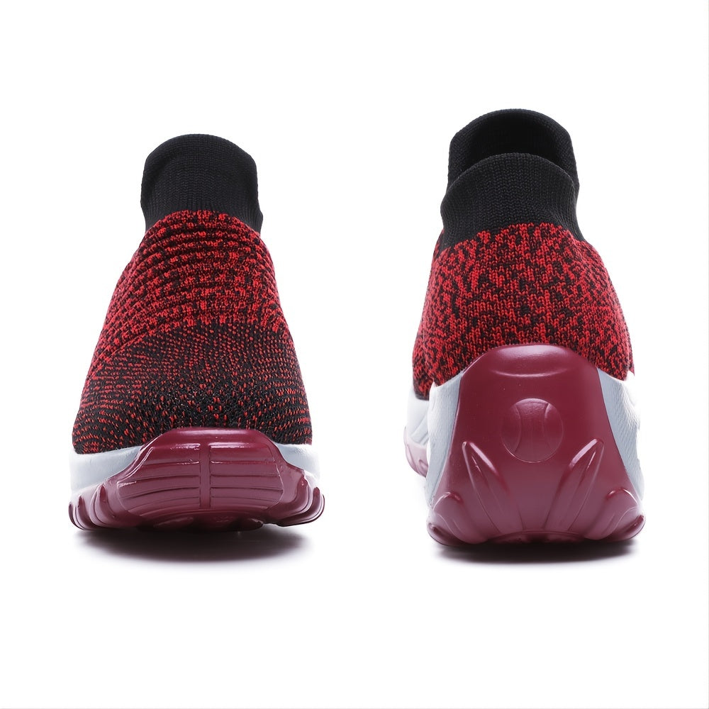 Lightweight Knit Slip-On Sneakers with Air Cushion Sole