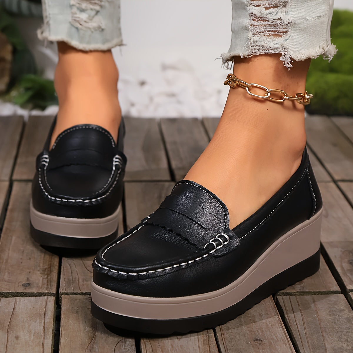 Elegant Women's Wedge Loafers