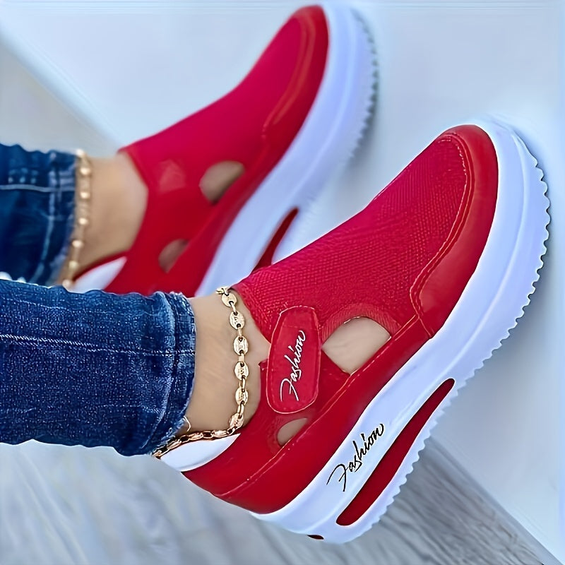 Women's Breathable Knit Low Top Sneakers - Comfortable Plus Size