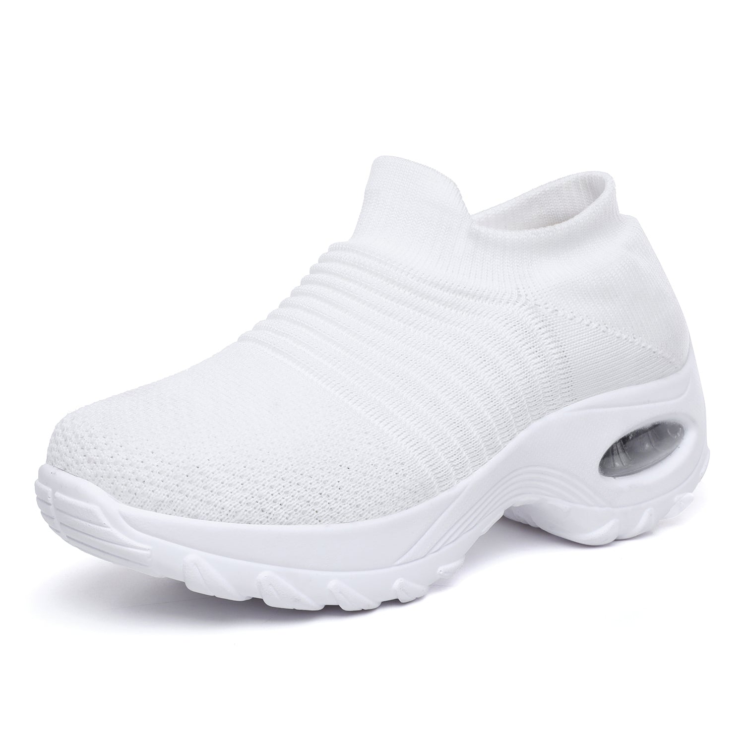 Lightweight Knit Slip-On Sneakers with Air Cushion Sole