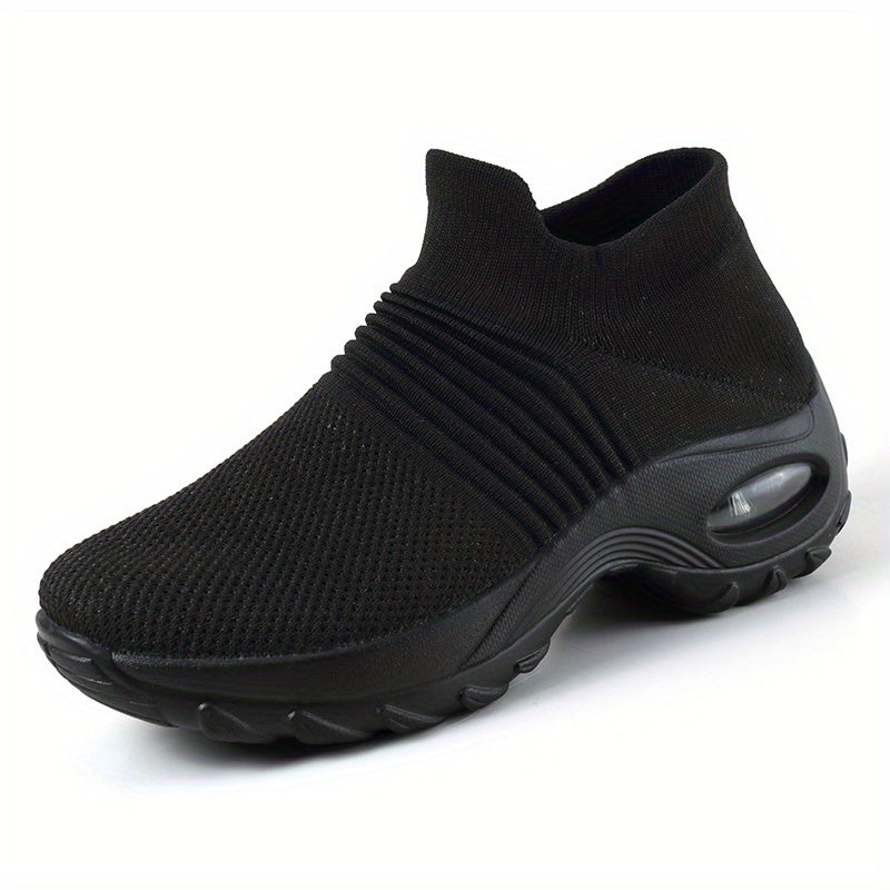 Lightweight Knit Slip-On Sneakers with Air Cushion Sole