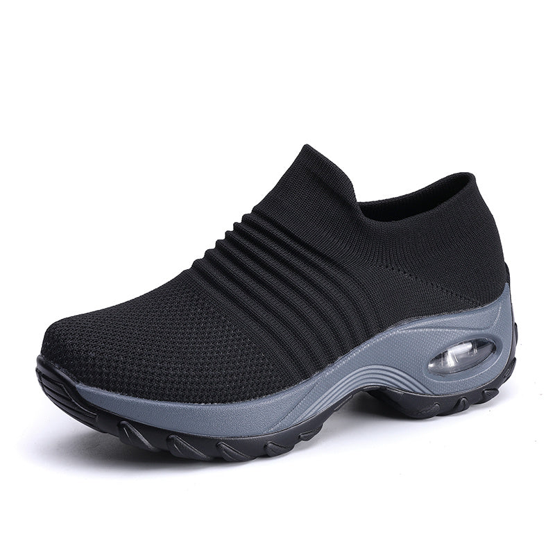 Lightweight Knit Slip-On Sneakers with Air Cushion Sole