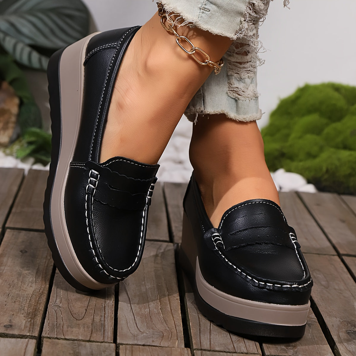 Elegant Women's Wedge Loafers
