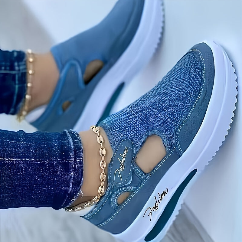 Women's Breathable Knit Low Top Sneakers - Comfortable Plus Size