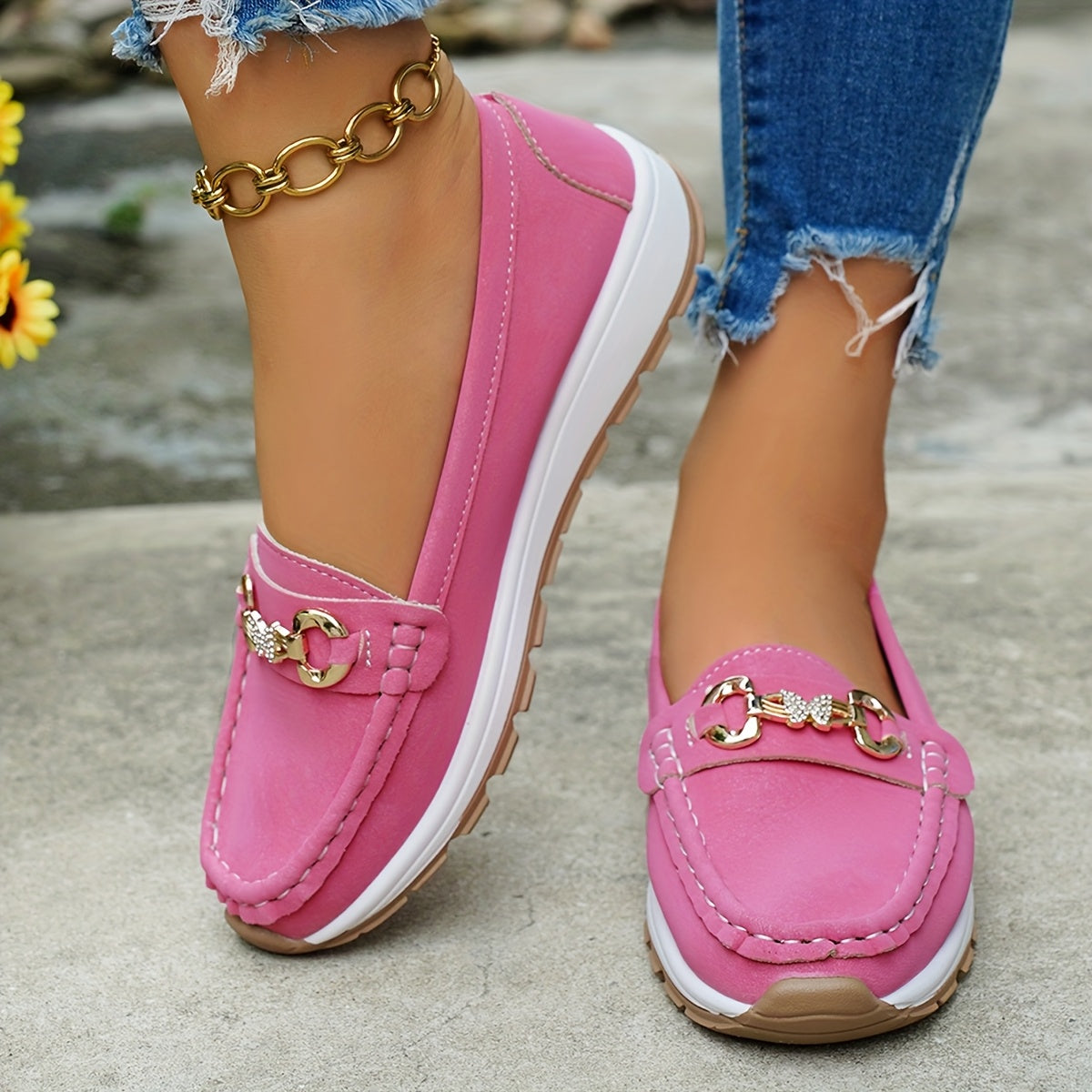 Stylish Women's Slip-On Loafers - Comfortable Casual Shoes for All Seasons