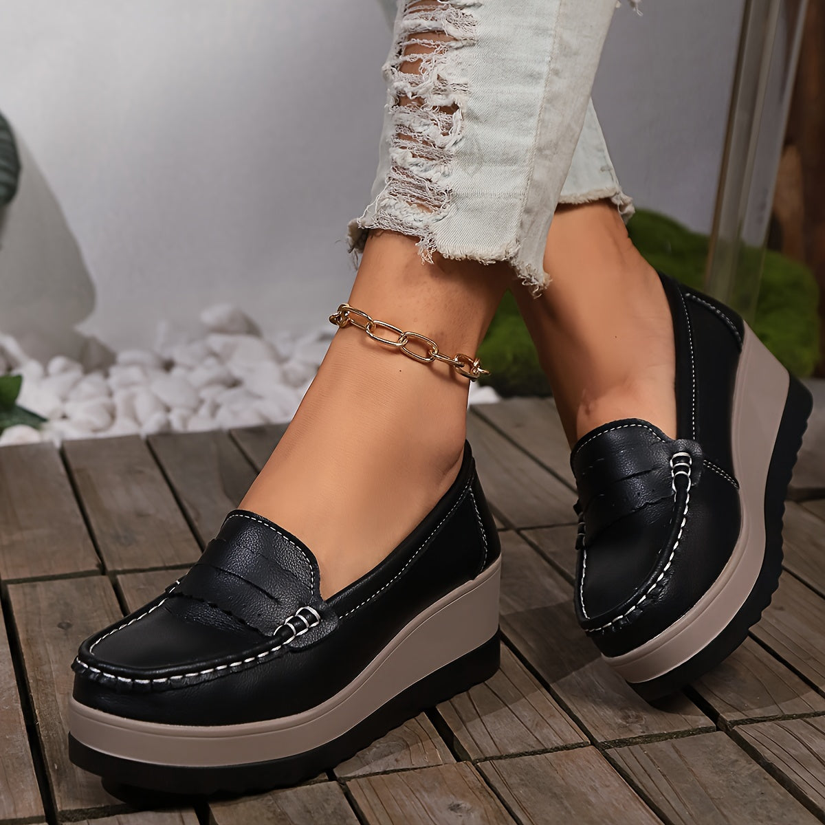 Elegant Women's Wedge Loafers