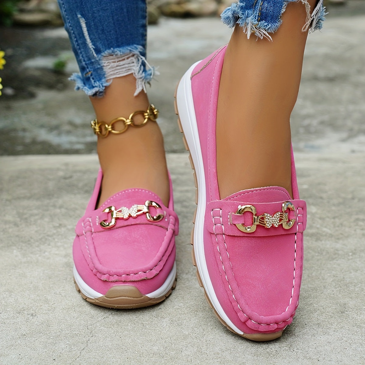 Stylish Women's Slip-On Loafers - Comfortable Casual Shoes for All Seasons