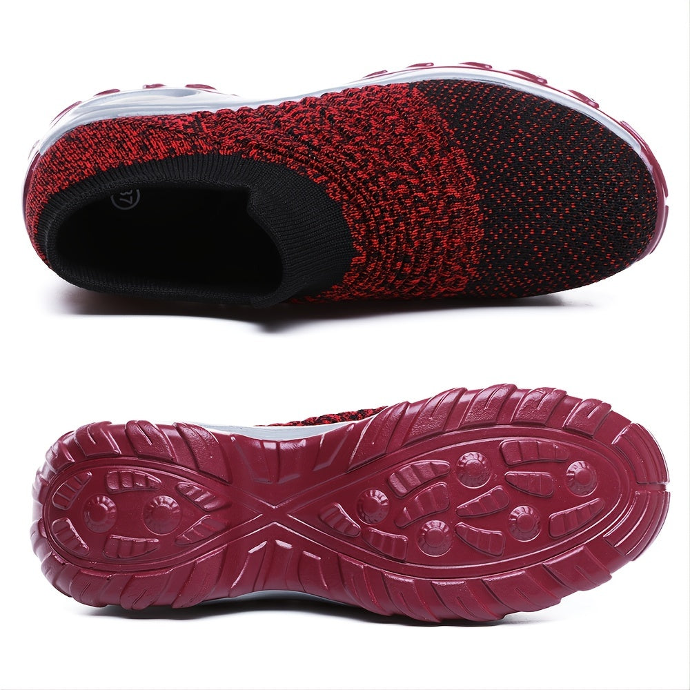 Lightweight Knit Slip-On Sneakers with Air Cushion Sole