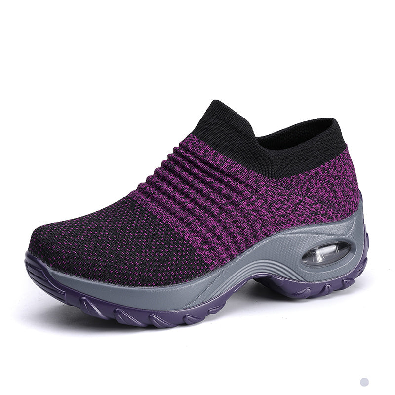 Lightweight Knit Slip-On Sneakers with Air Cushion Sole