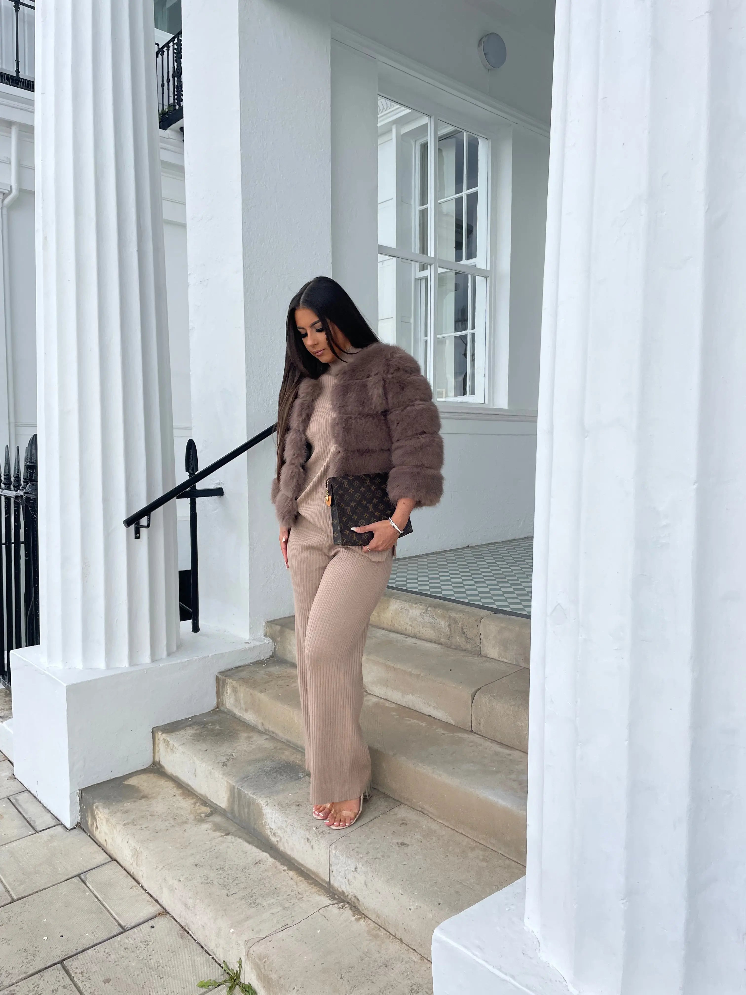 Closeup of soft faux fur texture