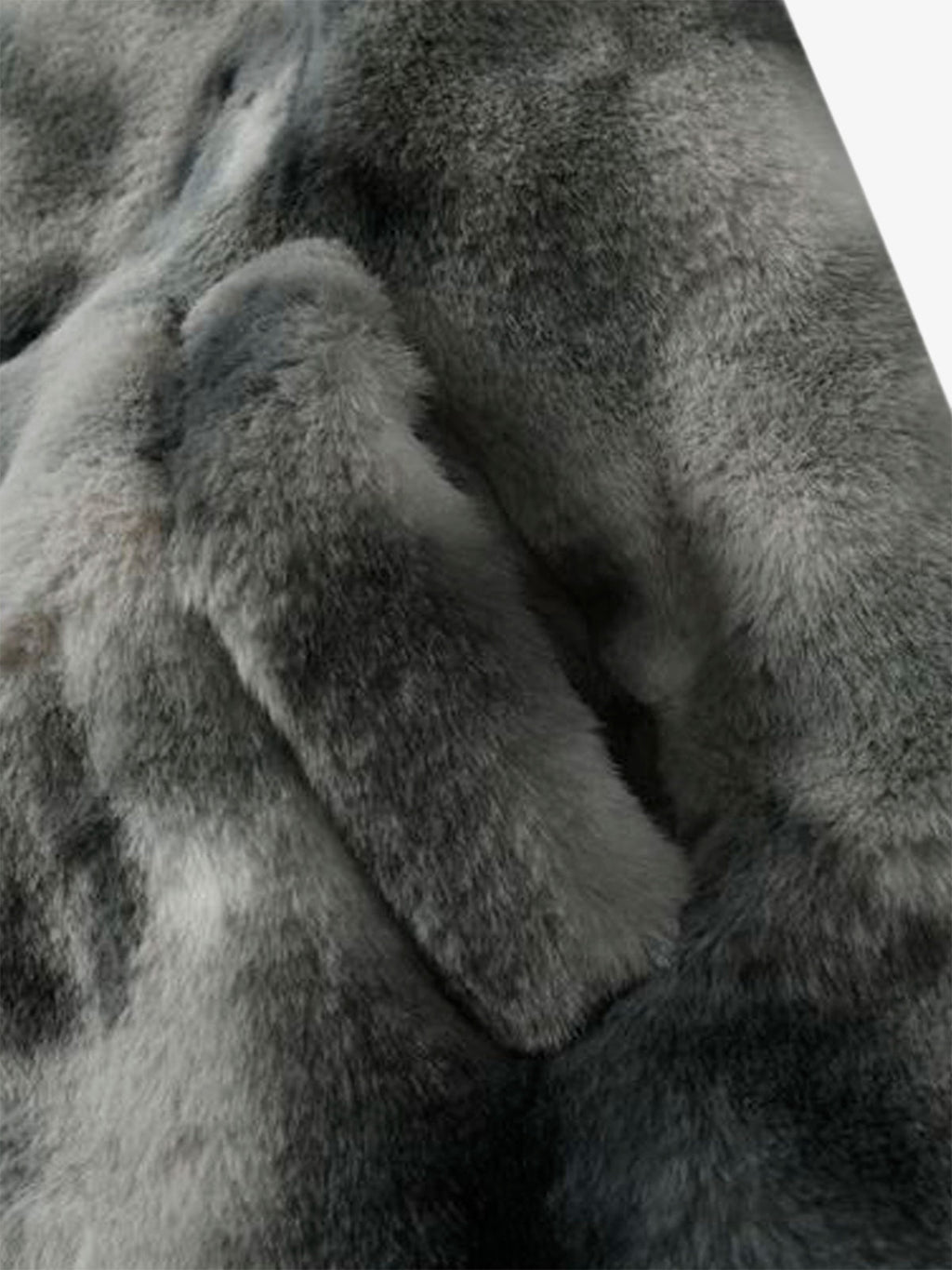 Men’s grey tie-dye faux fur jacket styled for streetwear
