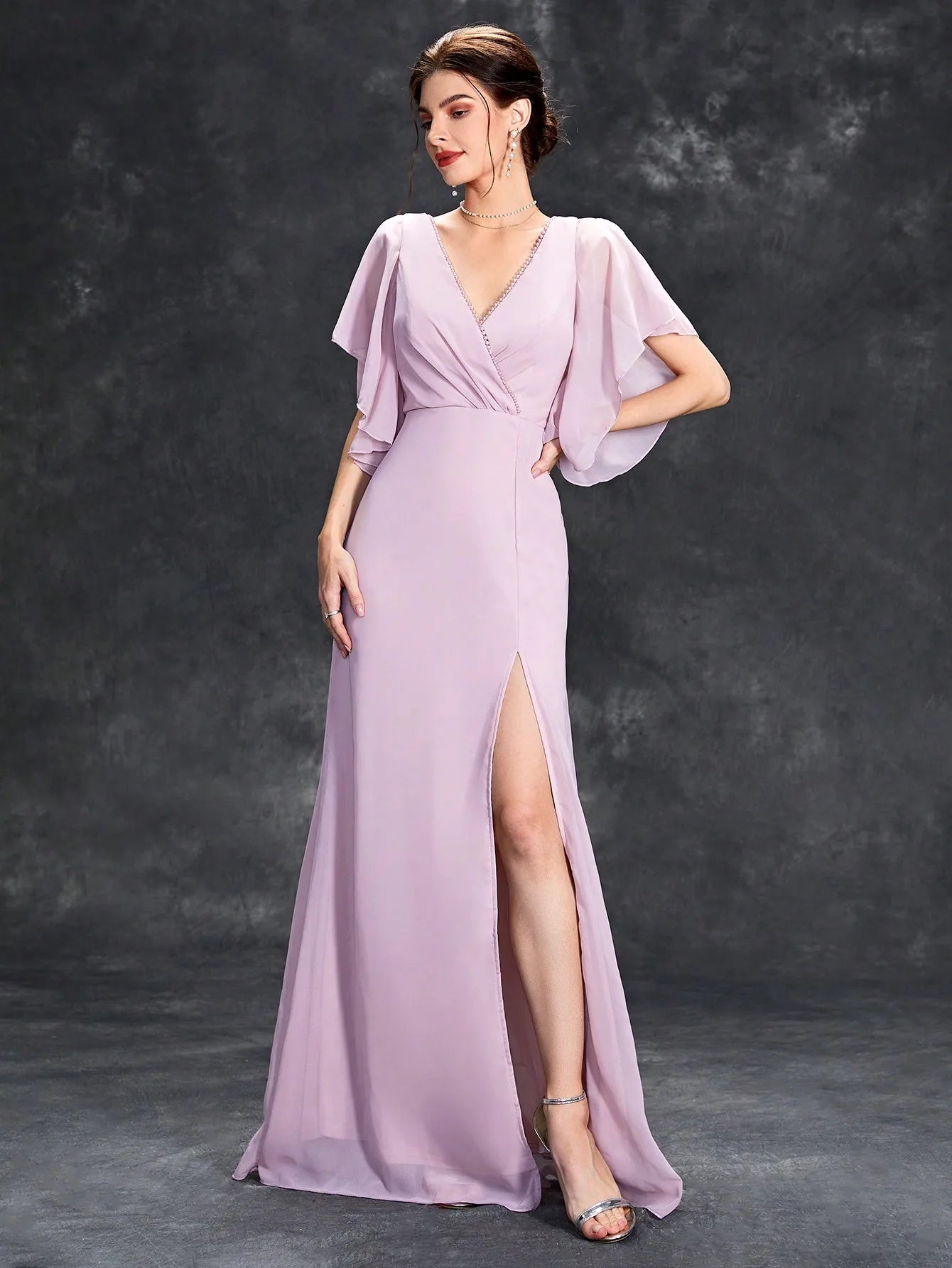 Pastel pink formal dress for UK wedding or party
