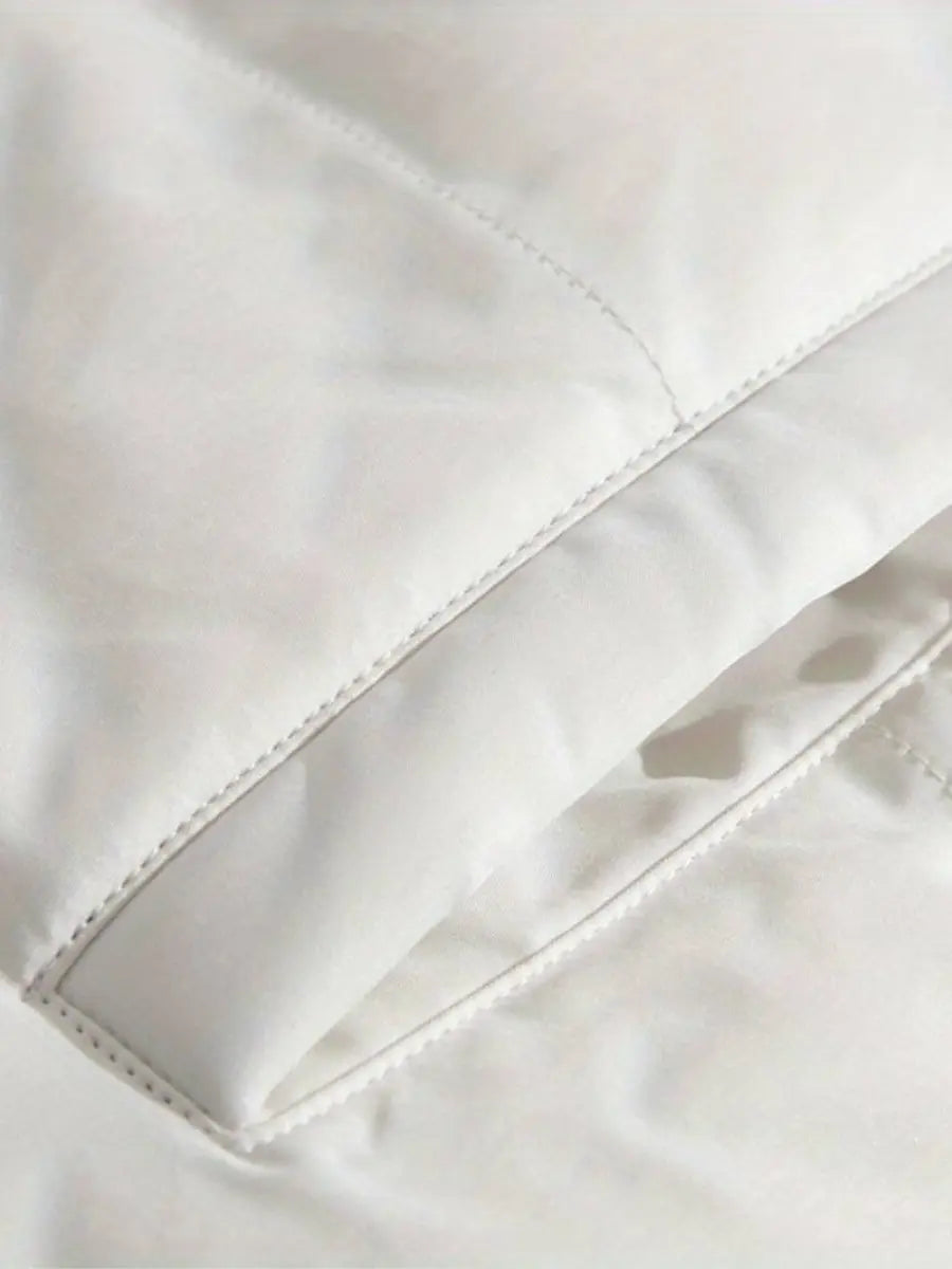 Fashion look with quilted winter jacket
