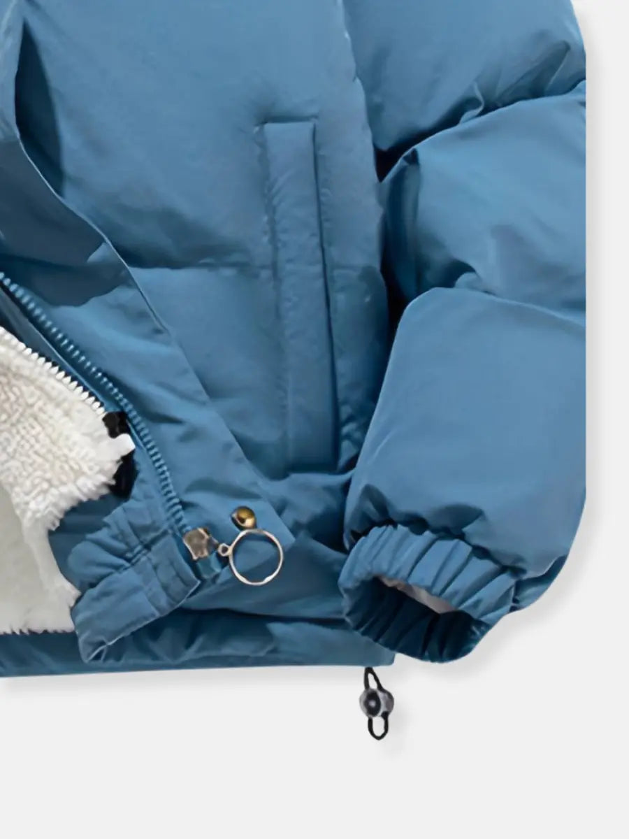 Travel-ready padded jacket with hood