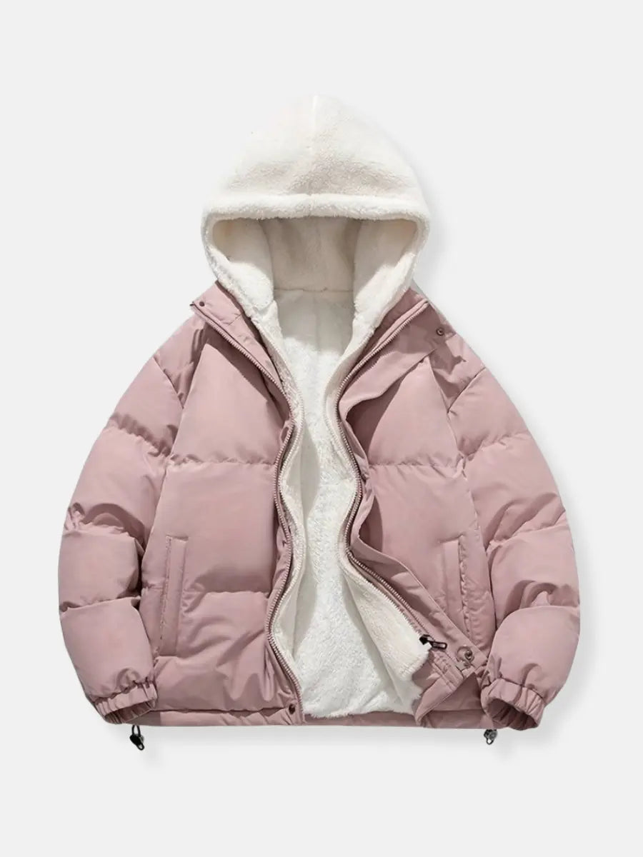 Adjustable hood on Warm Winters jacket