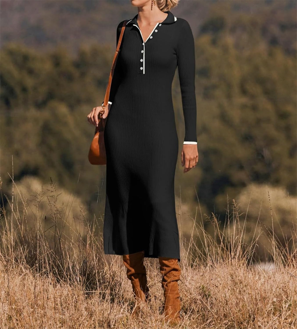 Women’s autumn winter knitwear dress outfit