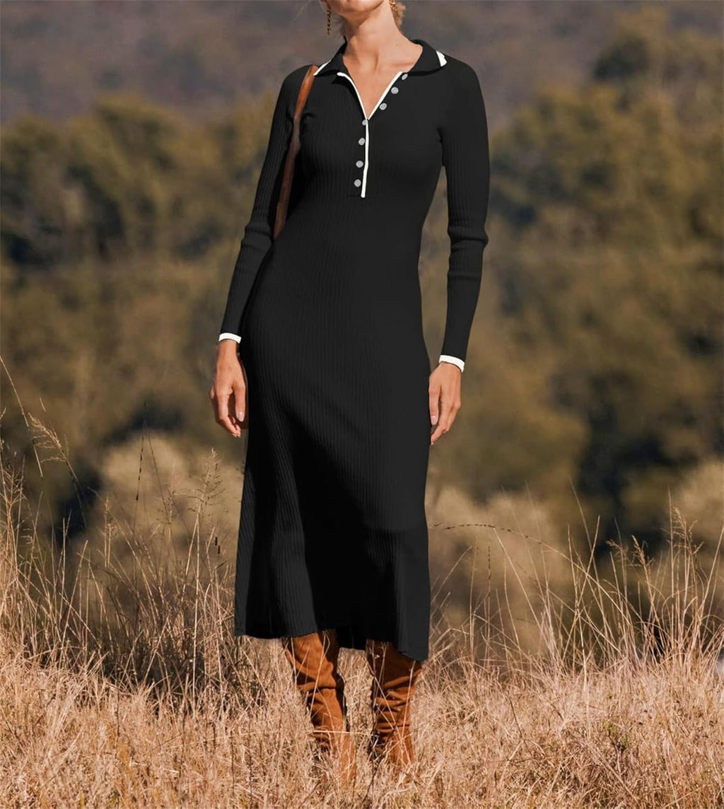 Women’s knitwear slim fit long sleeve dress