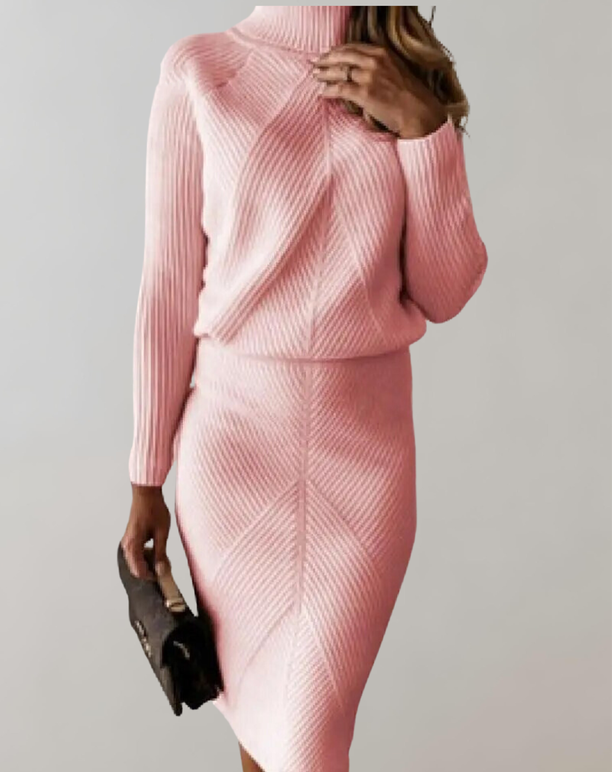 Women’s ribbed knit two-piece set front view