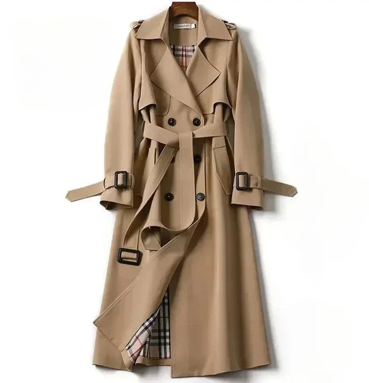 Women’s elegant trench coat front view
